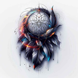 dreamcatcher-web – tattoo design ideas free ai generated – surrealism-phantom-shadows – for-wrist-side – Gallery: dreamcatchers-inkby-ai