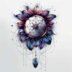 dreamcatcher-web – tattoo design ideas free ai generated – surrealism-subconscious-themes – for-palm – Gallery: dreamcatchers-inkby-ai
