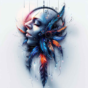 dreamcatcher-with-beads-and-feathers – tattoo design ideas free ai generated – realism-light-reflections – for-stomach – Gallery: dreamcatchers-inkby-ai