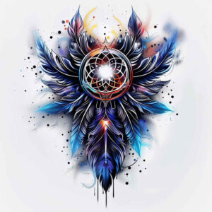 dreamcatcher-with-beads – tattoo design ideas free ai generated – neotraditional-enhanced-shading – for-stomach – Gallery: dreamcatchers-inkby-ai