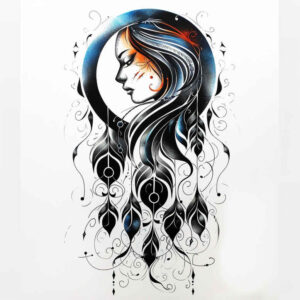 dreamcatcher-with-beads – tattoo design ideas free ai generated – realism-smooth-gradients – for-forearm – Gallery: dreamcatchers-inkby-ai