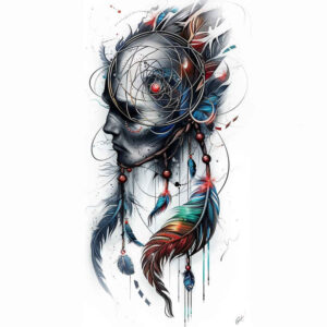 dreamcatcher-with-feathers – tattoo design ideas free ai generated – realism-depth-realism – for-neck – Gallery: dreamcatchers-inkby-ai