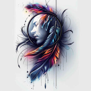 dreamcatcher-with-feathers – tattoo design ideas free ai generated – surrealism-unreal – for-foot – Gallery: dreamcatchers-inkby-ai