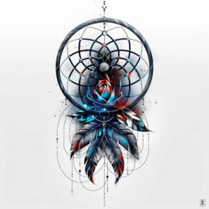 dreamcatcher-with-moon – tattoo design ideas free ai generated – realism-detailed-rendering – for-forearm – Gallery: dreamcatchers-inkby-ai