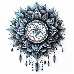 dreamcatcher-with-spiritual-motif – tattoo design ideas free ai generated – realism-smooth-complexion – for-upper-back – Gallery: dreamcatchers-inkby-ai