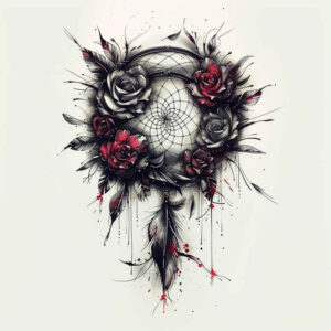dreamcatcher-with-stars – tattoo design ideas free ai generated – neotraditional-rich-shading – for-shin – Gallery: dreamcatchers-inkby-ai