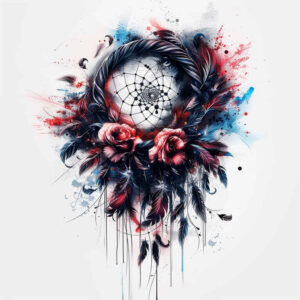 dreamcatcher-with-stars – tattoo design ideas free ai generated – surrealism-enigmatic-light – for-calf – Gallery: dreamcatchers-inkby-ai