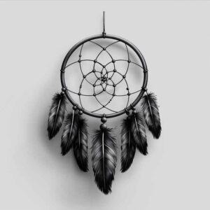 dreamcatcher-with-wave – tattoo design ideas free ai generated – neotraditional-intricate-shading – for-lower-chest – Gallery: dreamcatchers-inkby-ai