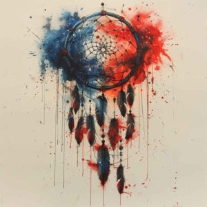 dreamcatcher-with-wave – tattoo design ideas free ai generated – realism-illustrative-style – for-shoulder-blade – Gallery: dreamcatchers-inkby-ai