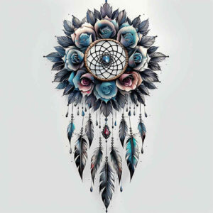 feather-tattoo – tattoo design ideas free ai generated – surrealism-fluid-forms – for-shin – Gallery: dreamcatchers-inkby-ai