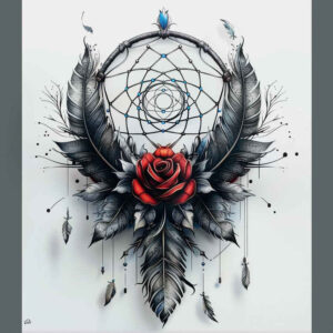 geometric-dreamcatcher – tattoo design ideas free ai generated – realism-minimal-grain – for-fingers – Gallery: dreamcatchers-inkby-ai
