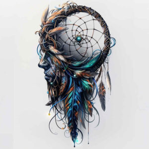 minimalist-dreamcatcher – tattoo design ideas free ai generated – neotraditional-bold-texture – for-side-torso – Gallery: dreamcatchers-inkby-ai