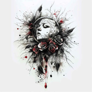 minimalist-dreamcatcher – tattoo design ideas free ai generated – realism-focal-blur – for-side – Gallery: dreamcatchers-inkby-ai