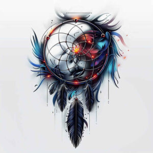 minimalist-dreamcatcher-tattoo – tattoo design ideas free ai generated – realism-deep-shadows – for-foot – Gallery: dreamcatchers-inkby-ai