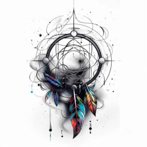 minimalist-dreamcatcher-tattoo – tattoo design ideas free ai generated – realism-moist-effect – for-wrist – Gallery: dreamcatchers-inkby-ai