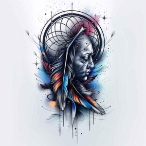 minimalist-dreamcatcher-tattoo – tattoo design ideas free ai generated – realism-realistic-structure – for-shoulder-blade – Gallery: dreamcatchers-inkby-ai
