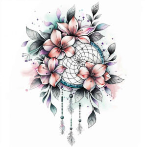 minimalist-dreamcatcher-tattoo – tattoo design ideas free ai generated – realism-surface-complexity – for-upper-chest – Gallery: dreamcatchers-inkby-ai