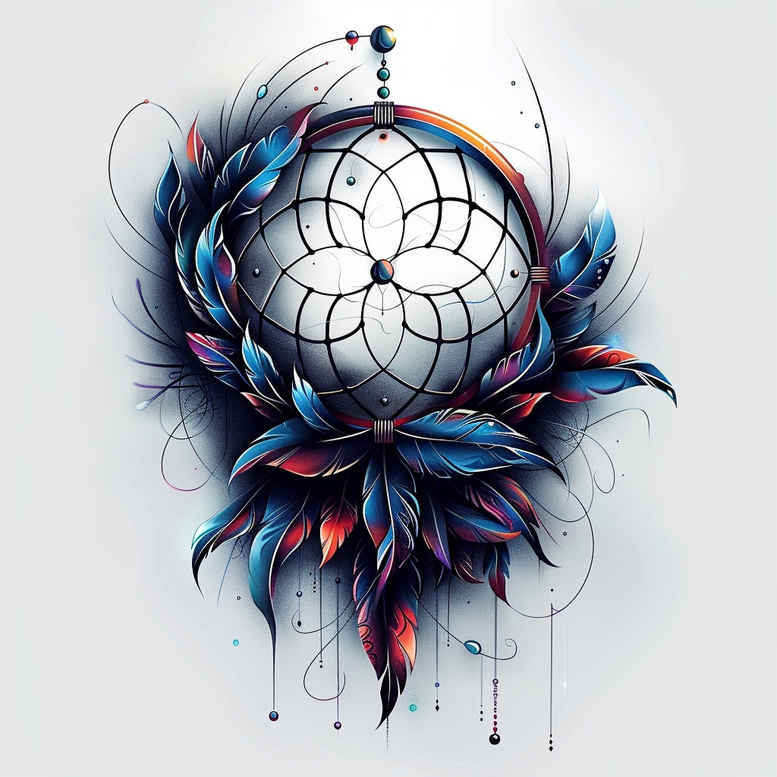 minimalist-dreamcatcher-tattoo – tattoo design ideas free ai generated – realism-visual-accuracy – for-temple – Gallery: dreamcatchers-inkby-ai