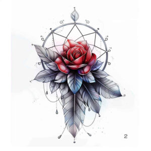 mystical-dreamcatcher – tattoo design ideas free ai generated – neotraditional-vivid-gradients – for-biceps – Gallery: dreamcatchers-inkby-ai