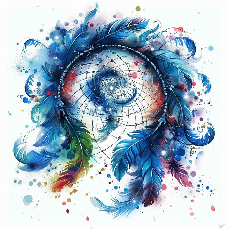 mystical-dreamcatcher – tattoo design ideas free ai generated – realism-natural-color-palette – for-foot – Gallery: dreamcatchers-inkby-ai
