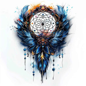 mystical-dreamcatcher – tattoo design ideas free ai generated – realism-subtle-gradients – for-side-torso – Gallery: dreamcatchers-inkby-ai