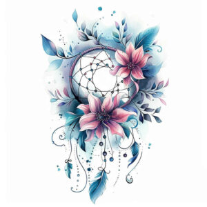 native-american-dreamcatcher – tattoo design ideas free ai generated – neotraditional-dynamic-composition – for-ribs – Gallery: dreamcatchers-inkby-ai