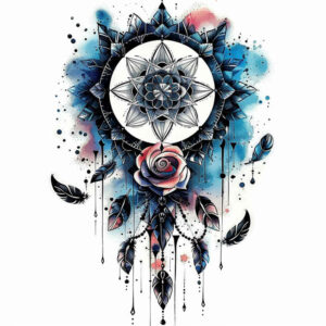 native-american-dreamcatcher – tattoo design ideas free ai generated – realism-anatomical-accuracy – for-upper-thigh – Gallery: dreamcatchers-inkby-ai
