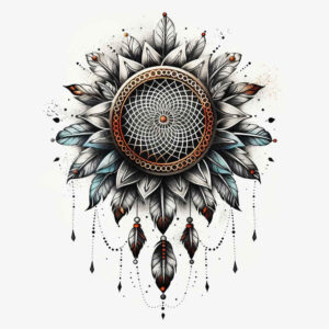 native-american-dreamcatcher – tattoo design ideas free ai generated – realism-light-and-shadow-play – for-biceps – Gallery: dreamcatchers-inkby-ai