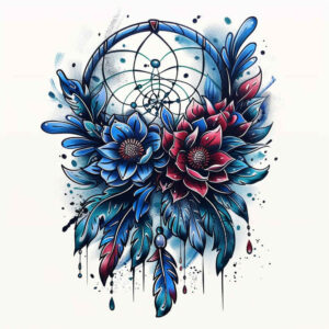 native-american-dreamcatcher – tattoo design ideas free ai generated – surrealism-shifting-shapes – for-neck – Gallery: dreamcatchers-inkby-ai