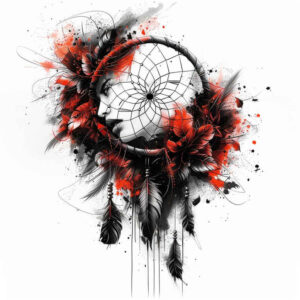 net-tattoo – tattoo design ideas free ai generated – neotraditional-dynamic-color – for-lower-arm – Gallery: dreamcatchers-inkby-ai