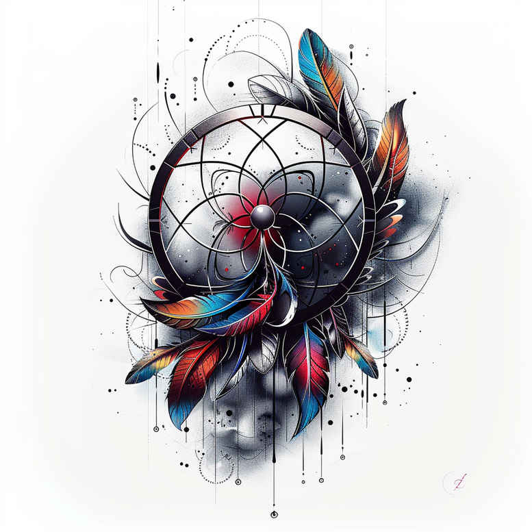 net-tattoo – tattoo design ideas free ai generated – realism-micro-realism – for-behind-ear – Gallery: dreamcatchers-inkby-ai