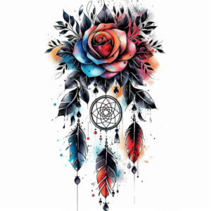 net-tattoo – tattoo design ideas free ai generated – surrealism-shimmering-forms – for-fingers – Gallery: dreamcatchers-inkby-ai