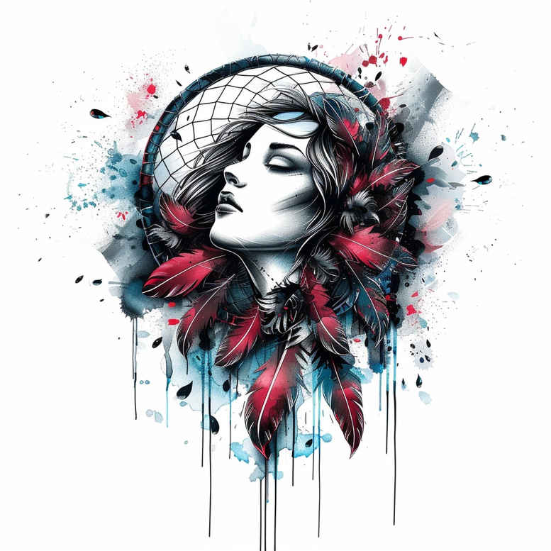 protection-symbol – tattoo design ideas free ai generated – realism-color-precision – for-triceps – Gallery: dreamcatchers-inkby-ai