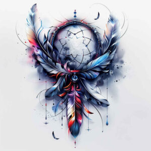 protection-symbol – tattoo design ideas free ai generated – realism-skin-texture – for-upper-thigh – Gallery: dreamcatchers-inkby-ai