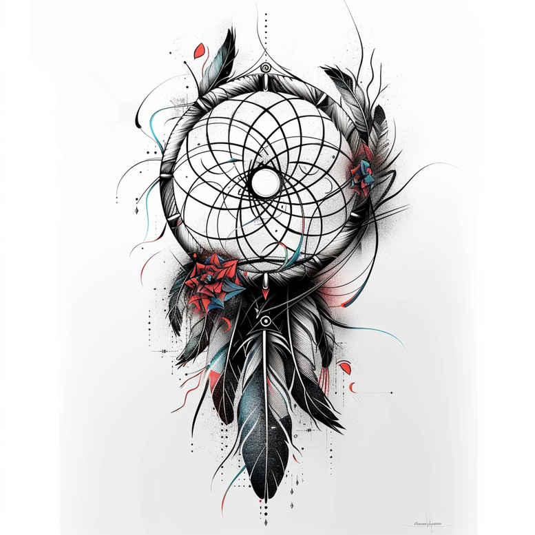 protection-symbol – tattoo design ideas free ai generated – surrealism-blurred-boundaries – for-ankle – Gallery: dreamcatchers-inkby-ai