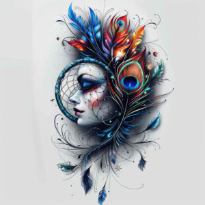 protective-tattoo – tattoo design ideas free ai generated – neotraditional-textural-detail – for-scapula – Gallery: dreamcatchers-inkby-ai