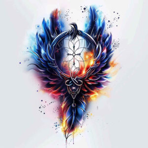 spiritual-dreamcatcher – tattoo design ideas free ai generated – neotraditional-color-saturation – for-lower-leg – Gallery: dreamcatchers-inkby-ai