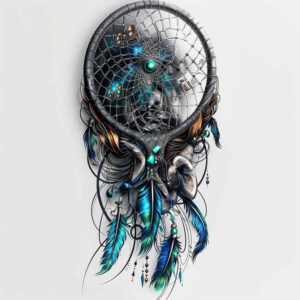 spiritual-dreamcatcher – tattoo design ideas free ai generated – realism-real-ink-flow – for-shoulder – Gallery: dreamcatchers-inkby-ai