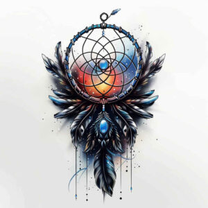 dreamcatchers tattoo design ideas no fill airy for shoulder blade