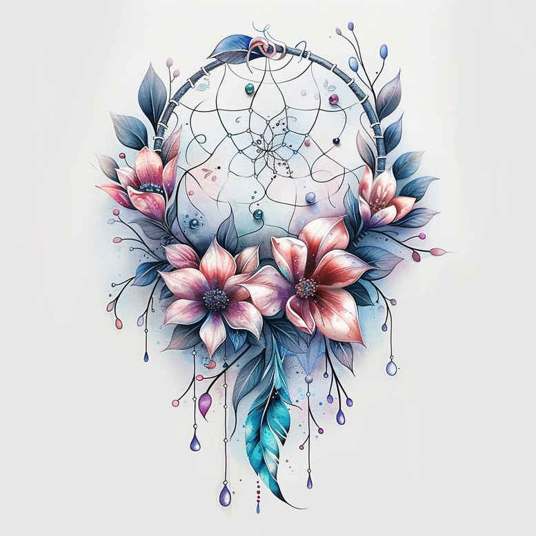 dreamcatchers tattoo design ideas micro tattoo detailed threads symbolising endurance