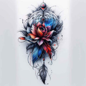 dreamcatchers tattoo design ideas slender feather tassels symbolising courage