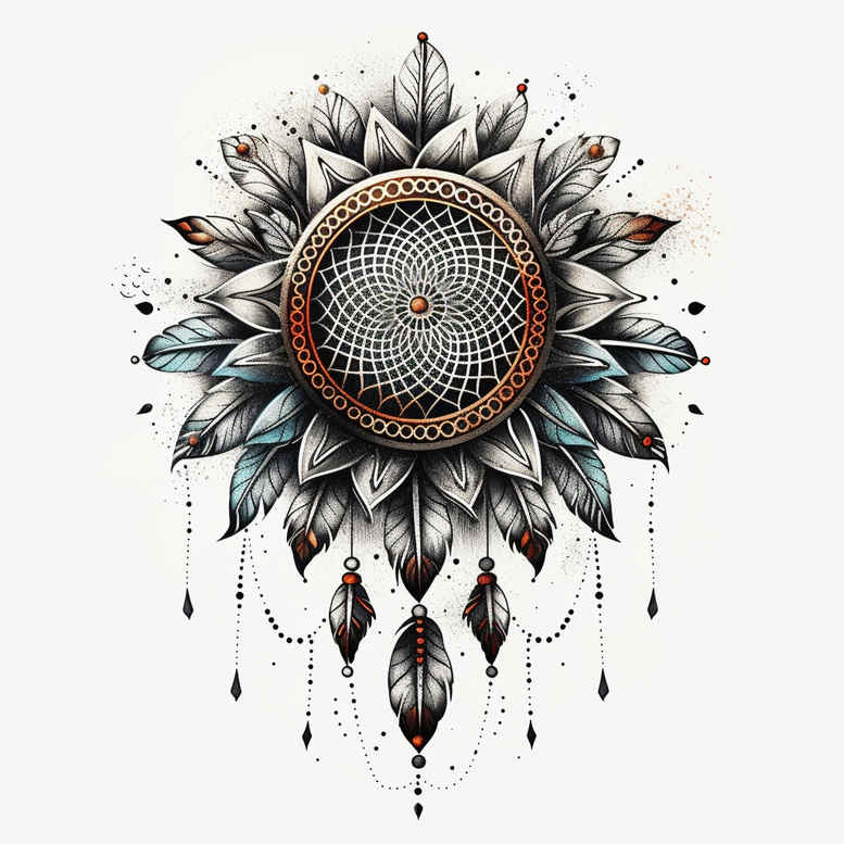 dreamcatchers tattoo design ideas micro line feathers symbolising perseverance