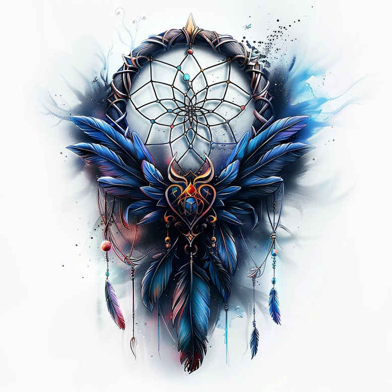 dreamcatchers tattoo design ideas outline only intricate weaving for lower chest