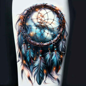 dreamcatchers tattoo design ideas single color layered details for lower leg