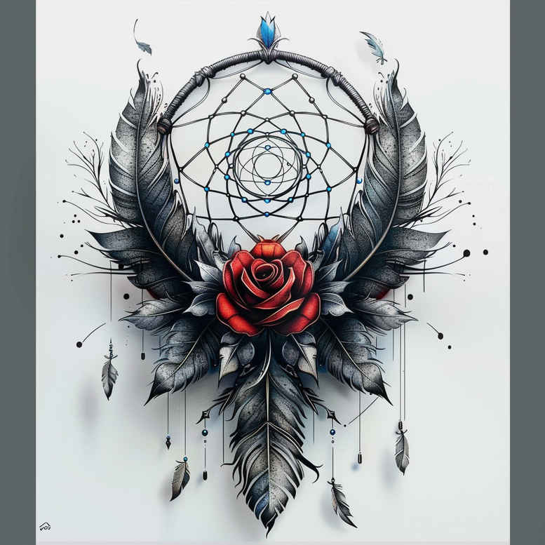 dreamcatchers tattoo design ideas single line native motifs symbolising courage