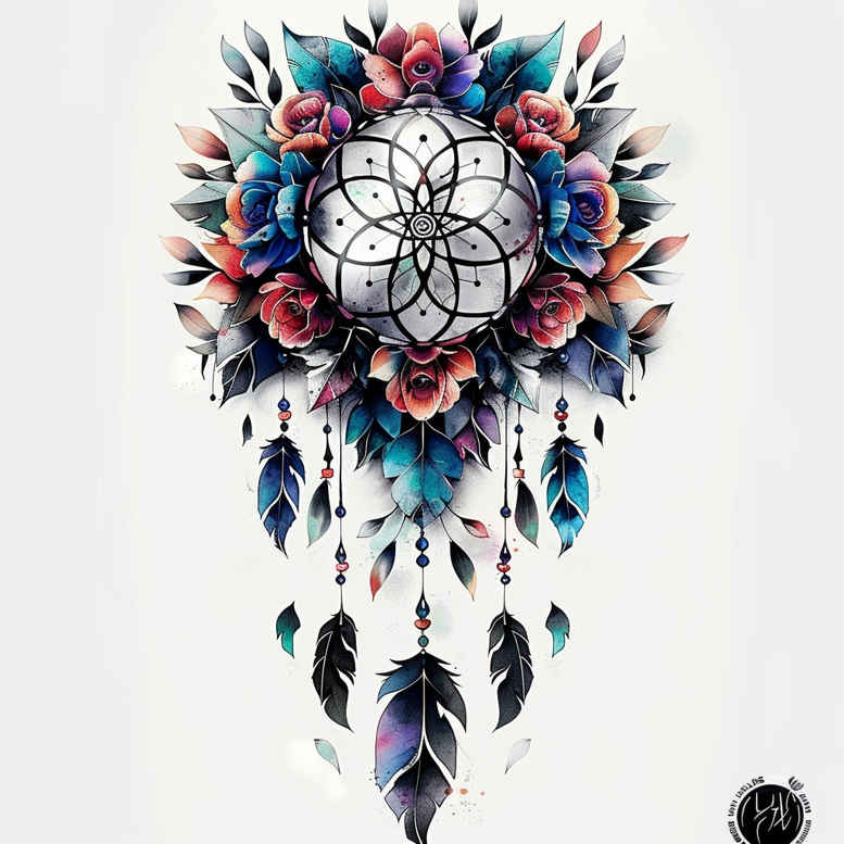 dreamcatchers tattoo design ideas open space protective courage and power