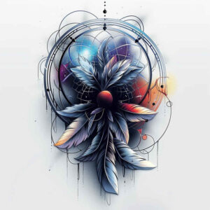 traditional-dreamcatcher – tattoo design ideas free ai generated – surrealism-beyond-reality – for-inner-arm – Gallery: dreamcatchers-inkby-ai