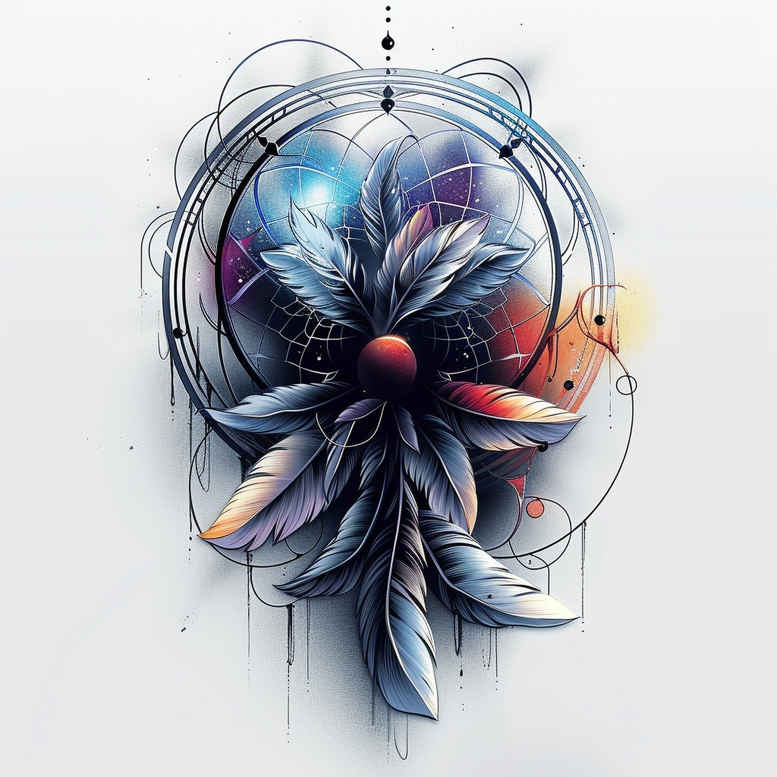 traditional-dreamcatcher – tattoo design ideas free ai generated – surrealism-beyond-reality – for-inner-arm – Gallery: dreamcatchers-inkby-ai