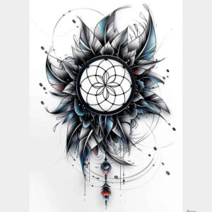 tribal-dreamcatcher – tattoo design ideas free ai generated – realism-photographic-quality – for-back – Gallery: dreamcatchers-inkby-ai