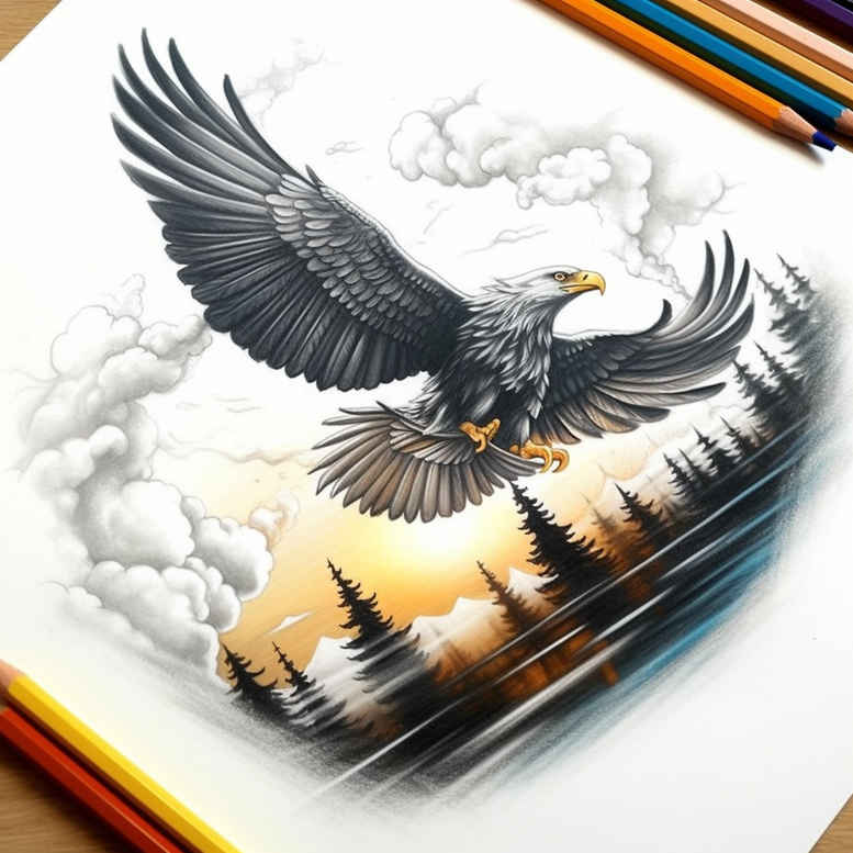 3d-effect-eagle – tattoo design ideas free ai generated – surrealism-esoteric-symbolism – for-side – Gallery: eagles-inkby-ai